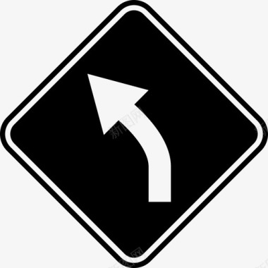 左转路标箭头黑色路标图标图标