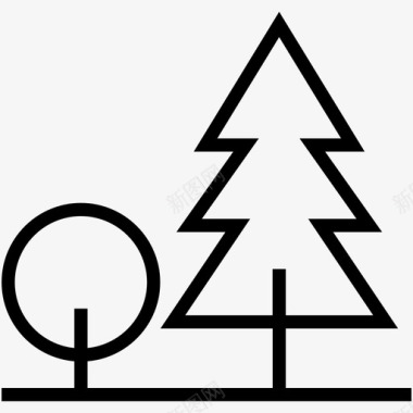 树木集合树木冷杉树森林图标图标
