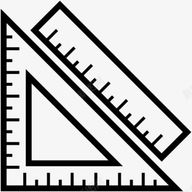 几何卡通人尺与度度工具几何学图标图标