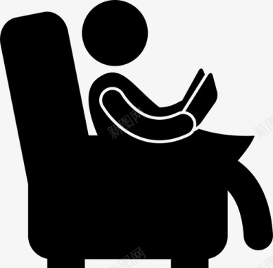坐着女人在沙发上看书书沙发图标图标