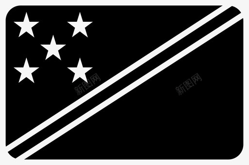 矩形所罗门群岛国家旗帜图标图标