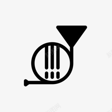 法国号角乐队铜管乐器图标图标