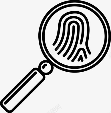 搜索人识别人侦探指纹图标图标