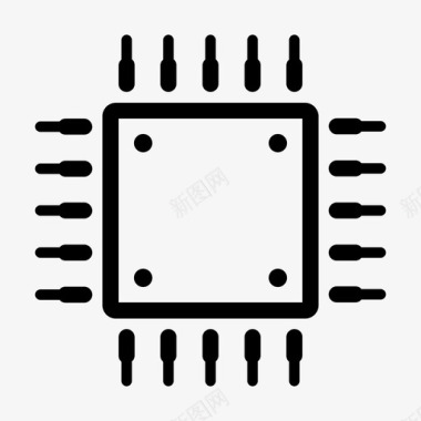 AI芯片微芯片计算机芯片微处理器图标图标