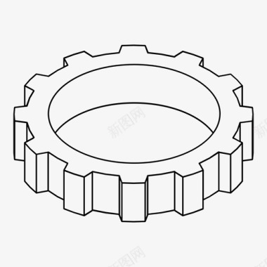 等轴测齿轮三维等轴测图标图标