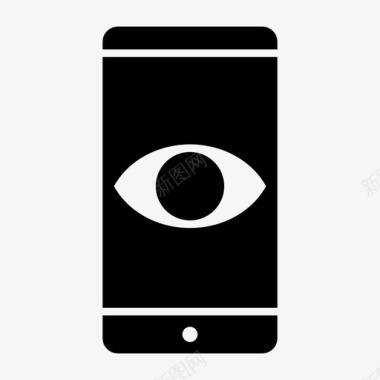 手机屏幕图eye智能手机android移动通知图标图标