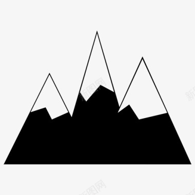 雪山小山风景图标图标