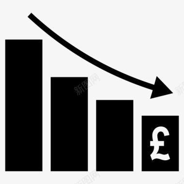 业绩攀升条形图数据递减图标图标