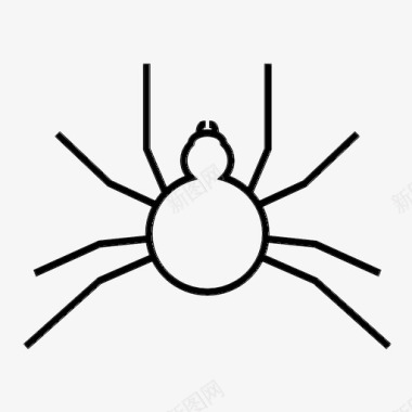 蜘蛛黑色恐怖图标图标