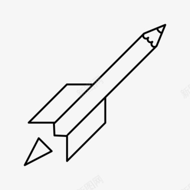 铅笔火箭绘画灵感图标图标