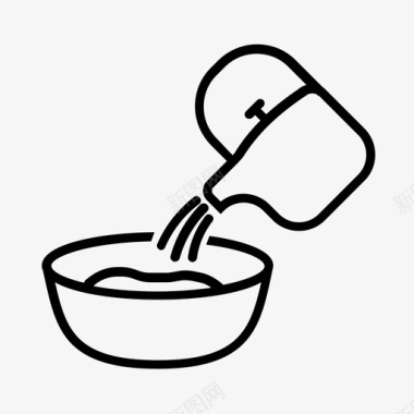 感恩节准备食物加水碗烹饪图标图标