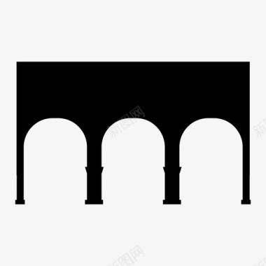 桥梁堤道石桥图标图标