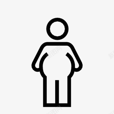 肥胖男子腹部饮食图标图标