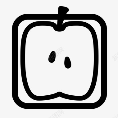 苹果水果方形图标图标