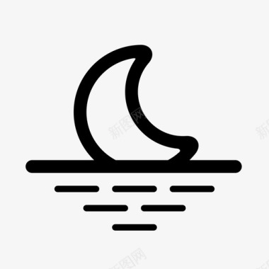 海月亮夜晚图标图标