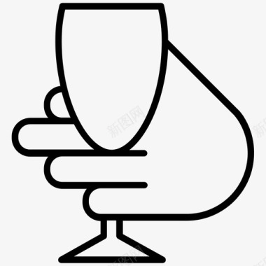 手拿玻璃杯品尝葡萄酒酿造图标图标