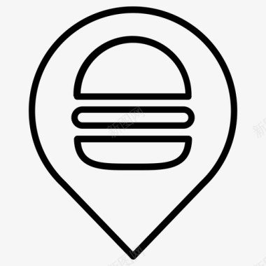 汉堡夹快餐马克笔图标图标