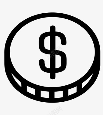 火焰美元图标硬币美元现金货币图标图标