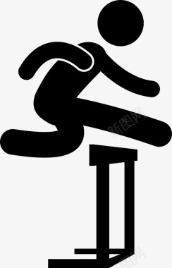 运动种类标志跨栏障碍跳跃图标图标