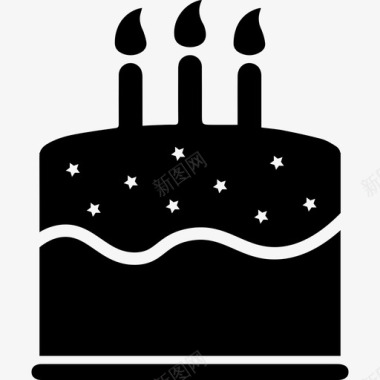 有蜡烛的蛋糕生日蛋糕生日快乐图标图标