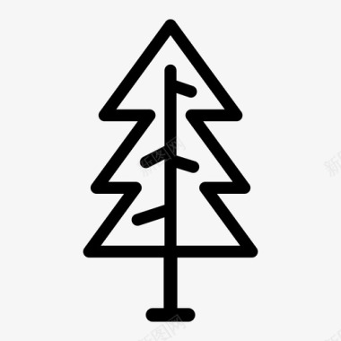 冬天冷冷杉树圣诞树森林图标图标