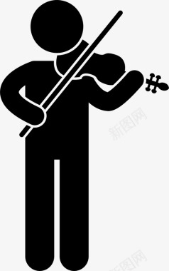 拉小提琴的人人音乐图标图标
