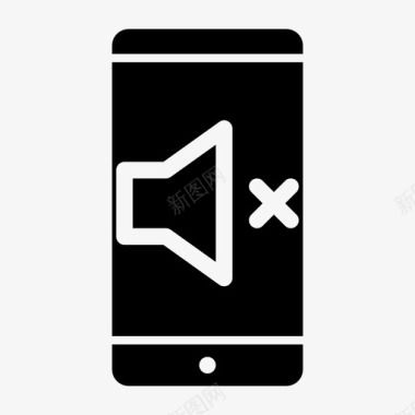 手机黑白界面扬声器静音智能手机android移动通知图标图标