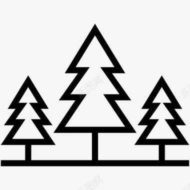 冷杉树森林绿色植物图标图标