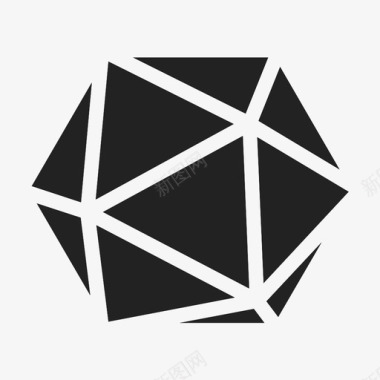 几何形状水晶二十面体图标图标