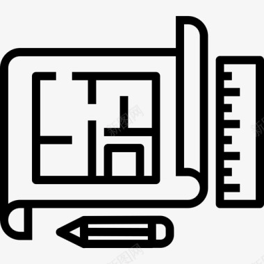 室内平面图建筑施工图标图标