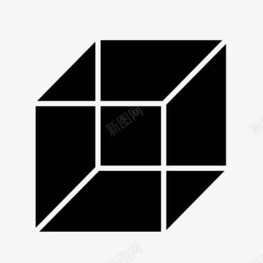 立方体立方体三维三维形状图标图标