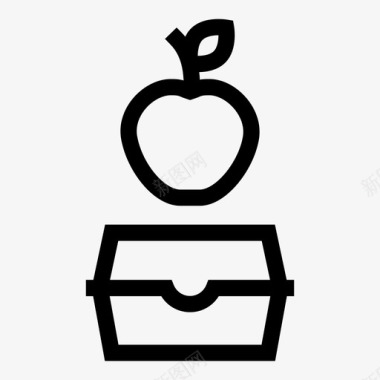 正方形盒午餐盒苹果饭图标图标