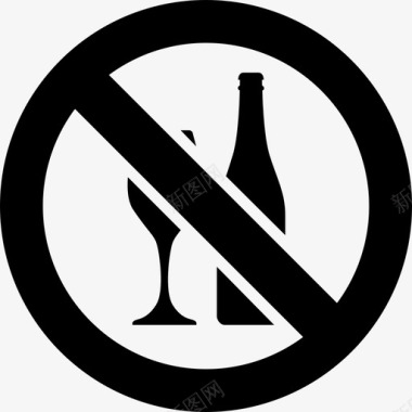 禁止饮酒饮酒禁止标志图标图标