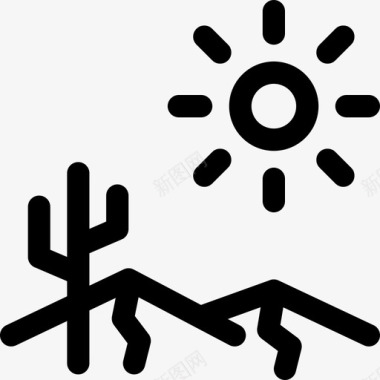沙漠阳光仙人掌炎热图标图标