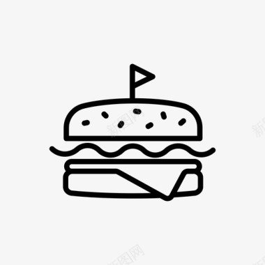 培根芝士汉堡快餐汉堡图标图标
