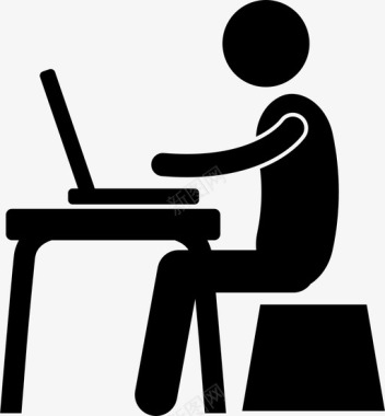 男人工作电脑笔记本电脑图标图标