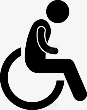 轮椅老人残疾人图标图标