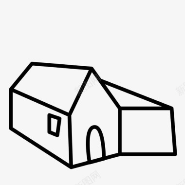 房子房产素描图标图标