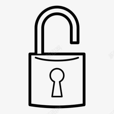 隐私锁锁进入打开锁图标图标