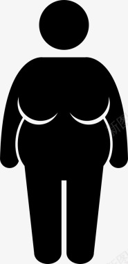肥胖女性大肚子肥胖图标图标