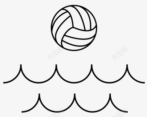 排球标志水球球爱好图标图标
