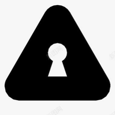 三角钥匙孔安全标志图标图标