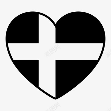 相爱的心瑞典国旗心图标图标