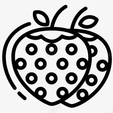 红色音符草莓食品水果图标图标