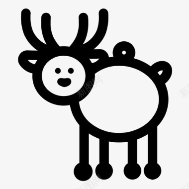 驯鹿装饰品圣诞节装饰图标图标