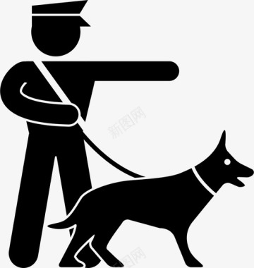 警察带警犬k9警察图标图标