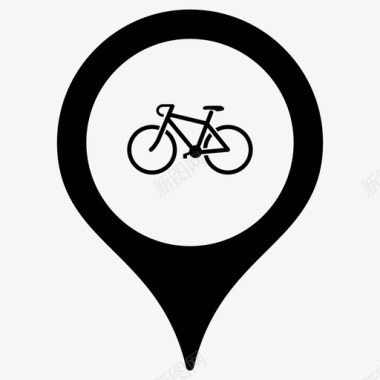 自行车自行车自行车道地图标记图标