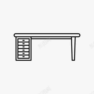 复古婚庆书桌办公室办公桌图标图标