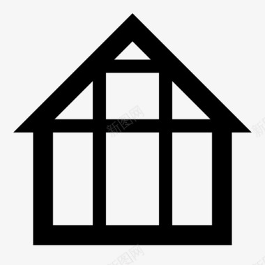 框架建筑房屋框架图标图标
