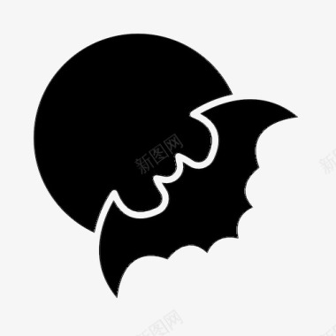 万圣节之夜蝙蝠恐怖图标图标